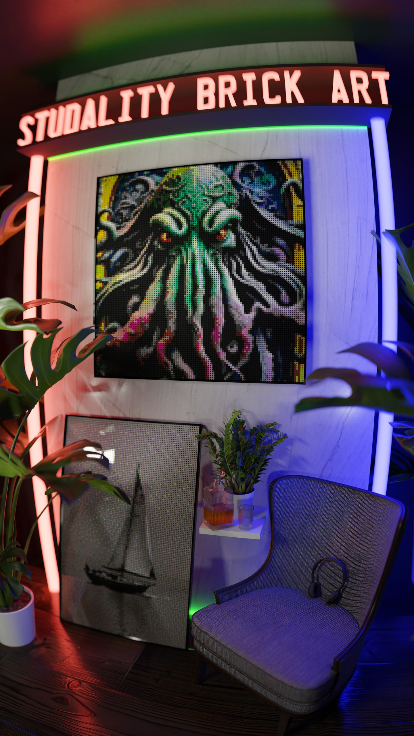 Arrival of Cthulhu LEGO® Style mosaic creative DIY building set